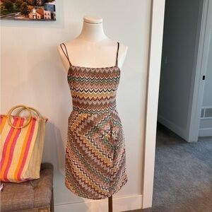 Hutch Hint of Glimmer Crocheted Mini Dress (size 4)
